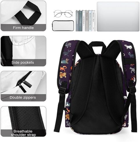 Warriors Backpack Cats Backpack School Bookbags Lightweight Casual Travel Daypack Laptop Bag For Women Men Kids in Saudi Arabia