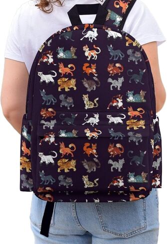 Warriors Backpack Cats Backpack School Bookbags Lightweight Casual Travel Daypack Laptop Bag For Women Men Kids in Saudi Arabia