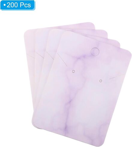 PATIKIL Earring Display Cards, 200 Pack Paper Earring Holder Blank Tags Rectangle Cardboard for Hanging Earrings Ear Studs Style 5, Black in Saudi Arabia