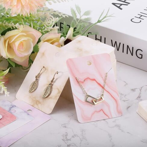 PATIKIL Earring Display Cards, 200 Pack Paper Earring Holder Blank Tags Rectangle Cardboard for Hanging Earrings Ear Studs Style 5, Black in Saudi Arabia