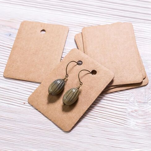 PATIKIL Earring Display Cards, 200 Pack Paper Earring Holder Blank Tags Rectangle Cardboard for Hanging Earrings Ear Studs Style 5, Black in Saudi Arabia