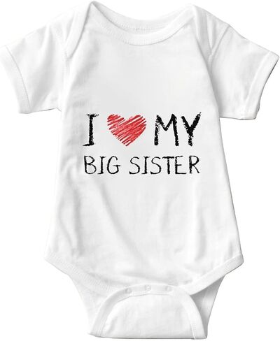 I Love My Big Sister Baby Newborn Boys Girls Onesie Bodysuit Short Sleeve Newborn Outfits 0-3 Months in Saudi Arabia