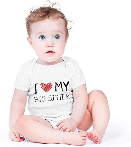 I Love My Big Sister Baby Newborn Boys Girls Onesie Bodysuit Short Sleeve Newborn Outfits 0-3 Months in Saudi Arabia