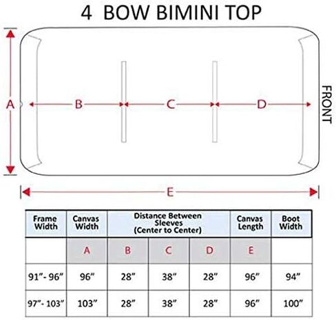 Premium Bimini 4 Bow Replacement Canvas Top in Saudi Arabia