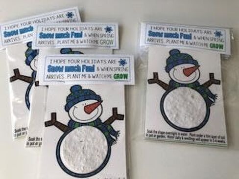 SNOW MUCH FUN - Set of 3 Snowman Plant-able Seed gift bags in Saudi Arabia
