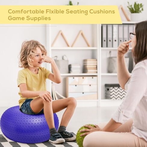 4 Pcs Upgraded Flexible Seating with Massage Point for Classroom Elementary Yoga Ball Chairs for Kids Workout Training Exercise Balls with Inflatable Pump for Student Desk Chairs Supplies in Kuwait