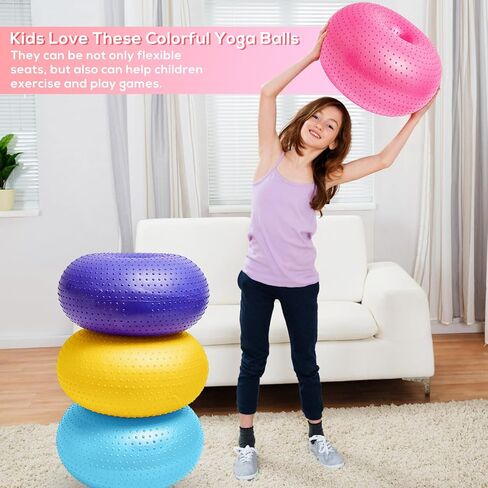 4 Pcs Upgraded Flexible Seating with Massage Point for Classroom Elementary Yoga Ball Chairs for Kids Workout Training Exercise Balls with Inflatable Pump for Student Desk Chairs Supplies in Kuwait