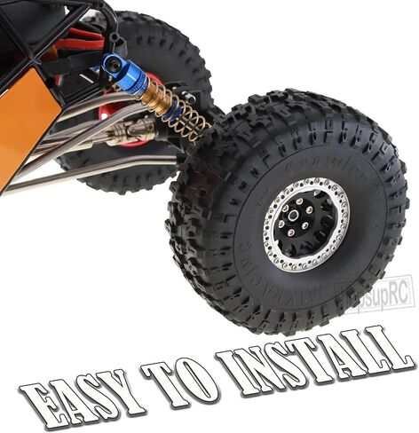 1.9 RC Crawler Tires and Wheels Beadlock Rims Upgrades Part for 1/10 Axial SCX10 SCX10 II 90046 SCX10 III AXI03007 TRX4 D90 RC Crawler.(4pcs Gold) in Saudi Arabia