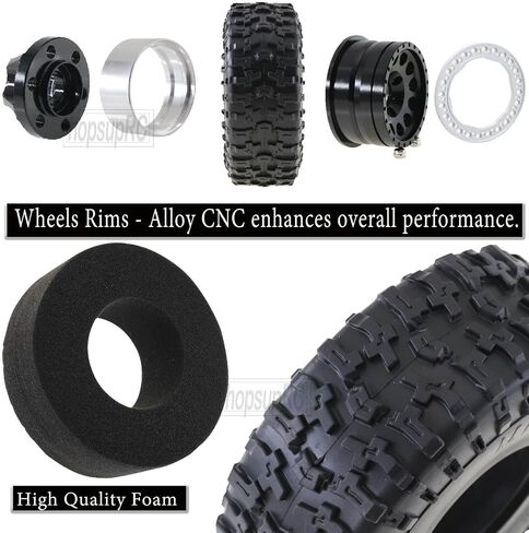 1.9 RC Crawler Tires and Wheels Beadlock Rims Upgrades Part for 1/10 Axial SCX10 SCX10 II 90046 SCX10 III AXI03007 TRX4 D90 RC Crawler.(4pcs Gold) in Saudi Arabia