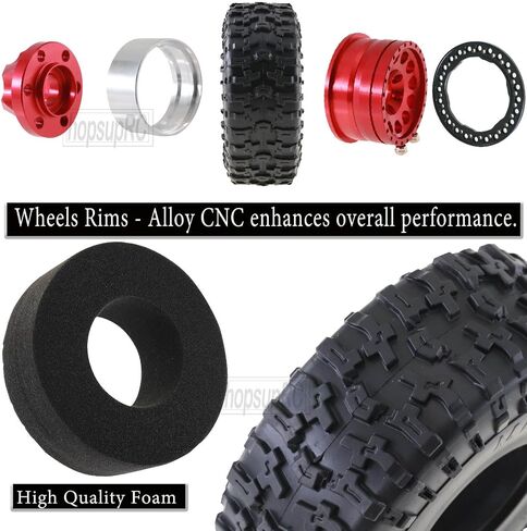 1.9 RC Crawler Tires and Wheels Beadlock Rims Upgrades Part for 1/10 Axial SCX10 SCX10 II 90046 SCX10 III AXI03007 TRX4 D90 RC Crawler.(4pcs Gold) in Saudi Arabia