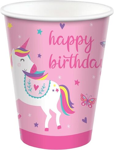 amscan Unicorn Birthday Paper Party Cups - 9 oz | Pink | Pack of 8 in Kuwait
