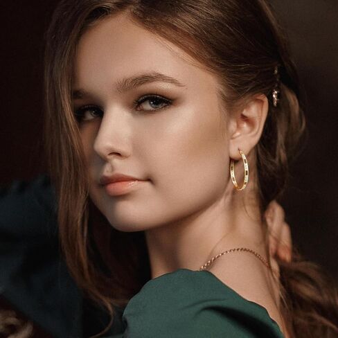 14K Gold Hoop Earrings Diamond Earrings for Women Sparkling 14K Gold Earrings for Women’s Hoop Earrings Cubic Zirconia Hoops in Saudi Arabia