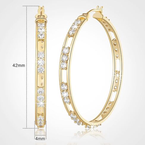 14K Gold Hoop Earrings Diamond Earrings for Women Sparkling 14K Gold Earrings for Women’s Hoop Earrings Cubic Zirconia Hoops in Saudi Arabia