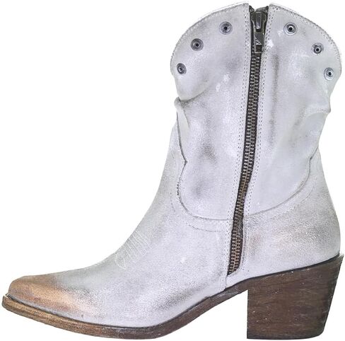 Corral Boots Women's Gray Studs and Fringes Round Toe Ankle Boot Snow in Saudi Arabia