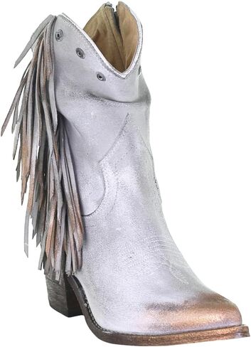 Corral Boots Women's Gray Studs and Fringes Round Toe Ankle Boot Snow in Saudi Arabia
