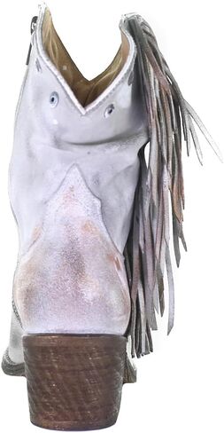 Corral Boots Women's Gray Studs and Fringes Round Toe Ankle Boot Snow in Saudi Arabia
