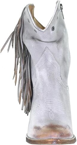 Corral Boots Women's Gray Studs and Fringes Round Toe Ankle Boot Snow in Saudi Arabia