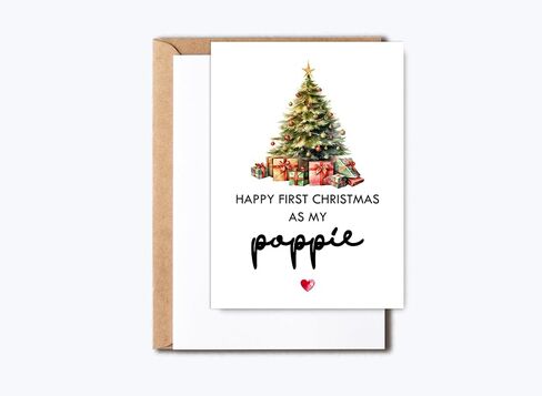 Happy First Christmas As My Poppie - بطاقة عيد الميلاد لـ Poppie - هدية الجد الجديد Poppie - بطاقة عيد الميلاد الأولى - عيد الميلاد الأول مثل Poppie - بطاقة عيد ميلاد الأب in Saudi Arabia