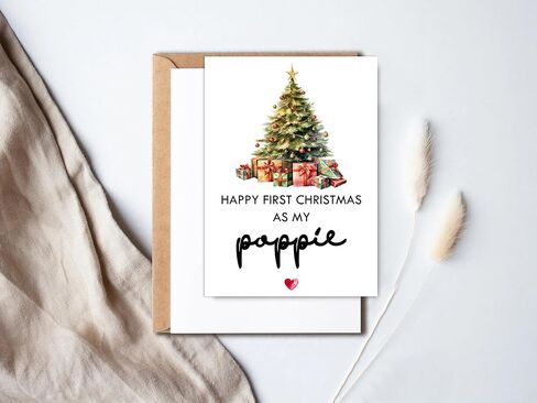 Happy First Christmas As My Poppie - بطاقة عيد الميلاد لـ Poppie - هدية الجد الجديد Poppie - بطاقة عيد الميلاد الأولى - عيد الميلاد الأول مثل Poppie - بطاقة عيد ميلاد الأب in Saudi Arabia
