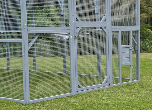 بيت للقطط في الهواء الطلق - قفص كبير للقطط مقاس 110 بوصة مزود بمنصات، روضة أطفال متينة للقطط، غطاء مقاوم للماء مطور لإسكان آمن للحيوانات الأليفة in Kuwait