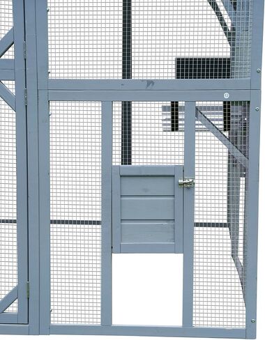 بيت للقطط في الهواء الطلق - قفص كبير للقطط مقاس 110 بوصة مزود بمنصات، روضة أطفال متينة للقطط، غطاء مقاوم للماء مطور لإسكان آمن للحيوانات الأليفة in Kuwait