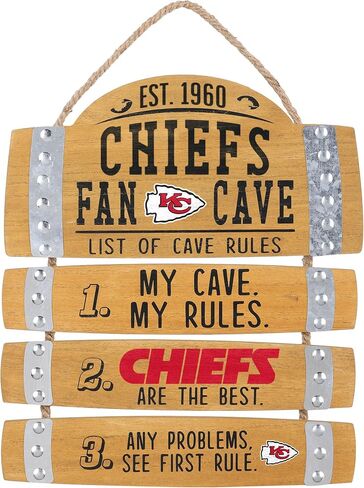 FOCO NFL Team Logo Barrel Slat Mancave Hanging Wall Sign in Saudi Arabia