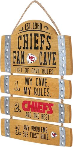 FOCO NFL Team Logo Barrel Slat Mancave Hanging Wall Sign in Saudi Arabia
