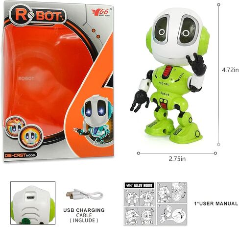 روبوت ناطق للأطفال - ألعاب ذكية جديدة للأولاد والبنات من عمر 3 إلى 9 سنوات، ألعاب روبوت شحن USB رائعة للأولاد والبنات بعمر 3 سنوات فما فوق (أخضر) in Kuwait