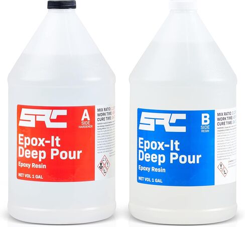Specialty Resin & Chemical Epox-It Deep Pour 1 Gallon Kit | Crystal Clear Epoxy | Easy 1:1 Mix Ratio | Cast Up to 2" | Perfect for Casting River Tables, Live Edge Wood, BarTop, Table Top, Resin Art in Saudi Arabia