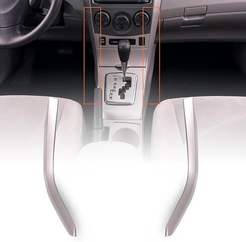 قالب حافة ناقل الحركة، شريط تقليم جانبي سفلي لوحدة التحكم المركزية مناسب لسيارة Toyota Corolla 2009-2013، استبدال # 55432-02220 55433-02310، فضي رمادي in Kuwait