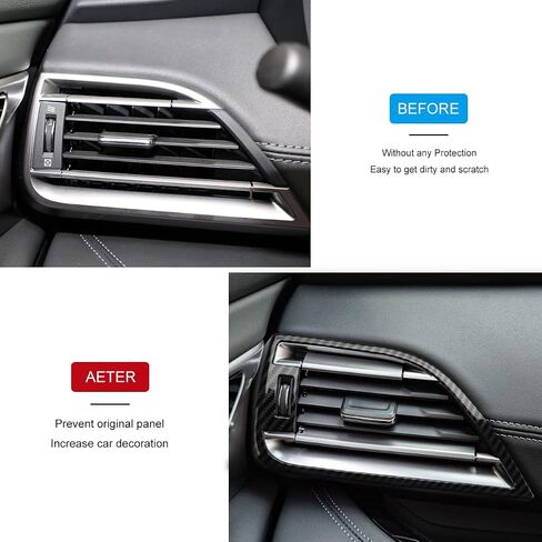 INTGET 2 قطعة أغطية فتحة تهوية جانبية للوحة القيادة لـ 2020-2022 2023 ملحقات Subaru Outback ملحقات Subaru Legacy من ألياف الكربون AC منفذ تكييف الهواء تنفيس لسوبارو in Saudi Arabia