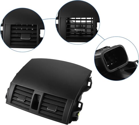 ACROPIX لوحة تنفيس هواء السيارة، لوحة القيادة الأمامية المركزية لمنفذ مكيف الهواء، لوحة تهوية مناسبة لسيارة Toyota Corolla - عبوة من قطعة واحدة باللون الأسود in Kuwait