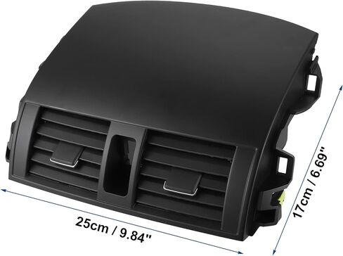 ACROPIX لوحة تنفيس هواء السيارة، لوحة القيادة الأمامية المركزية لمنفذ مكيف الهواء، لوحة تهوية مناسبة لسيارة Toyota Corolla - عبوة من قطعة واحدة باللون الأسود in Kuwait