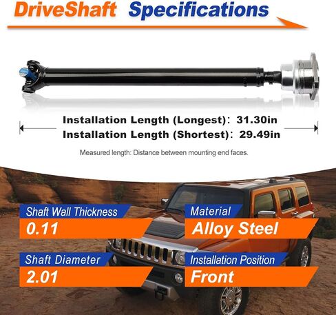 DriveXpert 938-008 Front Drive Shaft Complete Driveshaft Prop Shaft Assembly Fit for Hummer H3 2006-2010 | Hummer H3T 2009-2010 Replace OE 10376298, 15860584 in Saudi Arabia