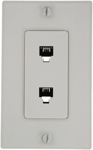 Leviton 40144-W Decora Telephone Wall Jack Assembly, White in Saudi Arabia