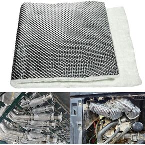 Exhaust Heat Shield Wrap - Aluminum Fiberglass Automotive Muffler Insulation Armor, 12"x39" Sheet for Exhaust Pipe, Motorcycle, Car Undercarriage, Fuel Tank & Firewall in Saudi Arabia