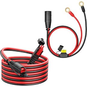 لشاحن البطاريات الذكي NOCO GC002 GC004 X-Connect مجموعة ملحقات الشاحن، M6 (1/4 بوصة) كابلات طرفية بفتحة XL مع سلك تمديد 10.5 قدم + كابل شحن بطاريات ذكي ممتد بطول 2 قدم in Kuwait