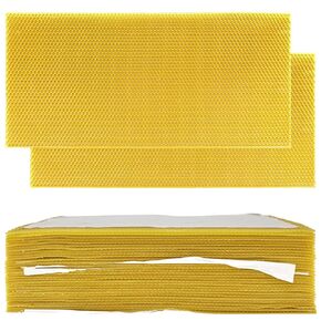 30PCS Natural Beeswax Foundation Sheets for Bee Hive Wired Frames, Multi Purpose Beeswax Sheets for Candle Making, Crafts, Models and DIY Projects in Saudi Arabia