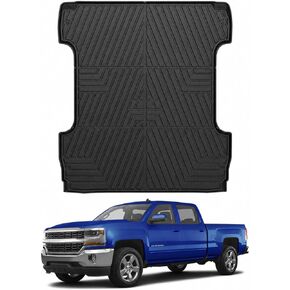 حصيرة سرير شاحنة Mixsuper Liner لـ 2014-2018 Chevy Silverado 1500/GMC Sierra 1500 Crew Cab 5.7ft Bed، بطانة سرير شاحنة متينة لجميع الأحوال الجوية باللون الأسود in Kuwait