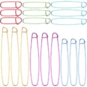 18Pcs 6 Size Metal Stitch Holders for Knitting Aluminum Handy Yarn Needle Versatile Crochet Hook Tools for Sweaters Socks DIY Quilting Sewing Colorful in Saudi Arabia