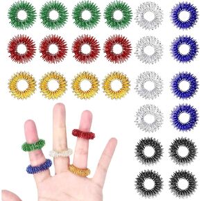 Spiky Sensory Rings 12 Pack, Finger Massage Rings for Stress Relief, Metal Fidget Ring Roller for Relaxation, Acupressure Finger Massager for Office Use in Kuwait