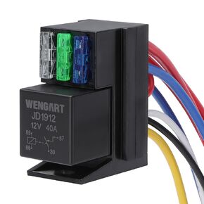 Wengart 12V Fuse Relay Block WG31A، 40A 1-Way Relay Output و2-Slot ATC/ATO فيوز حامل، صندوق ترحيل عالمي للسيارات للسيارة والشاحنات والتخييم والقوارب البحرية وترقيات الدوائر الكهربائية DIY، أسود in Kuwait