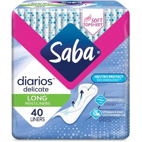 Saba Diarios Long Liners, for Daily Use, Breathable Pantiliners, 400 Count (10 Packs of 40) in Saudi Arabia