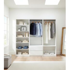 White Freestanding Walk in Wood Closet System in Kuwait
