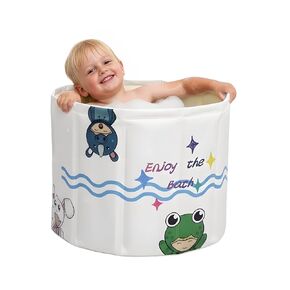 WAVYEASE New Design Portable Bath Tub for Toddlers - Foldable Deep Soak Bathtub for Kids, One-Second Setup, Easy Storage, Lightweight, Travel Essentials for 12-60 Months in Saudi Arabia