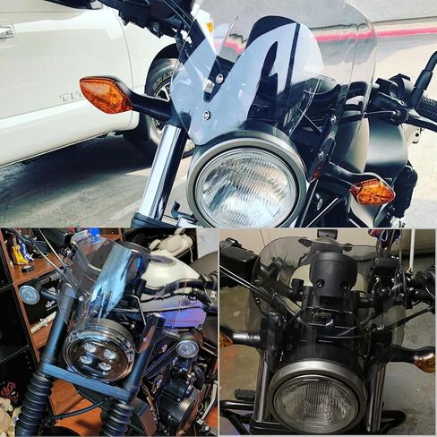 ملحقات SHINKXMT Motobike للزجاج الأمامي مناسب لـ Ho-nda Rebel CMX 500 Rebel CMX300 2017 2018 2019 2020 2021 2022 2023 2024 واقي شاشة واقي الرياح (دخان أسود) in Kuwait