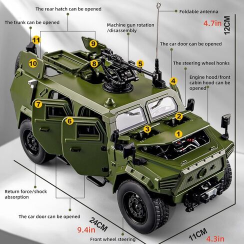 MOUDOAUER 1/18 Scale Chinese 3th Generation Off Road Vehicle Model Fighter Military Model Alloy Tank Model for Collection in Kuwait