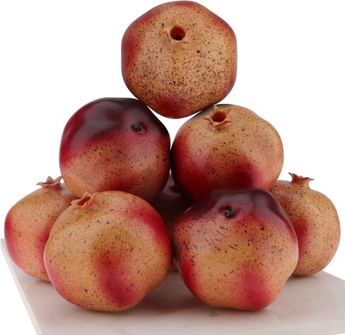 Woration 6 PCS Artificial Pomegranates Fake Realistic Simulation Fruits Vivid Pomegranates for Home Ornament Fruit Desk Office Restaurant Decorations & Props in Saudi Arabia