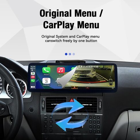 شاشة Linux بانورامية مقاس 14.9 بوصة لسيارة Mercedes Benz C Class W204 2008-2010، CarPlay اللاسلكي وAndroid Auto، وصلة صوت بلوتوث أصلية Linux 0.1s فورية التشغيل in Kuwait