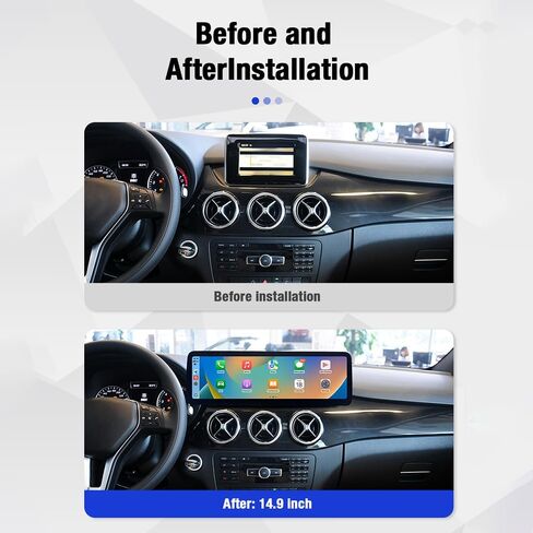 شاشة Linux بانورامية مقاس 14.9 بوصة لسيارة Mercedes Benz B Class W246 2015-2018، تناسب مباشرة على قاعدة المصنع، CarPlay اللاسلكي وAndroid Auto، وصلة صوت بلوتوث أصلية (NTG 5.0) in Kuwait